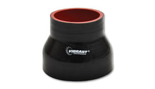 Load image into Gallery viewer, Vibrant 4 Ply Reinforced Silicone Transition Connector- 2.25in I.D. x 2.75in I.D. x 3in long (BLACK) - Black Ops Auto Works