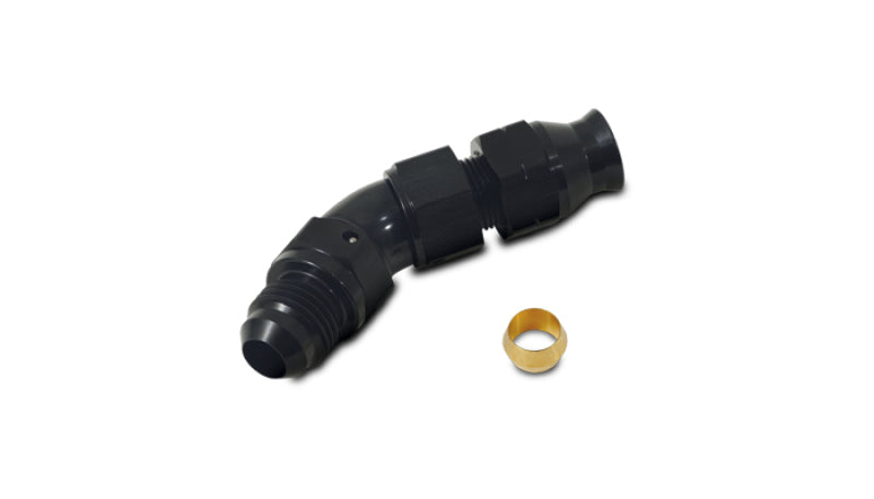 Vibrant 45 Degree 1/2in Tube to Male -8AN Flare Adapter w/ Olive Inserts Vibrant VIB16578