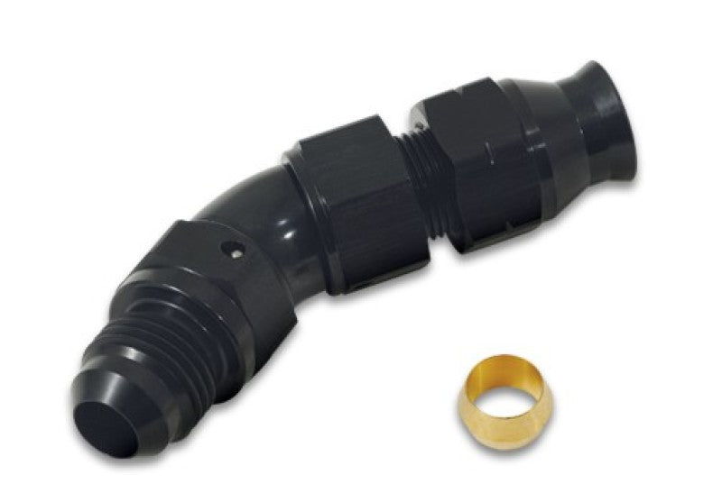 Vibrant 45 Degree 1/2in Tube to Male -8AN Flare Adapter w/ Olive Inserts Vibrant VIB16578