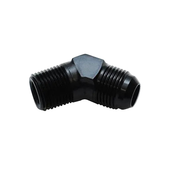Vibrant -4AN Bulkhead Adapter 45 Degree Elbow Fitting - Anodized Black Only Vibrant VIB10601