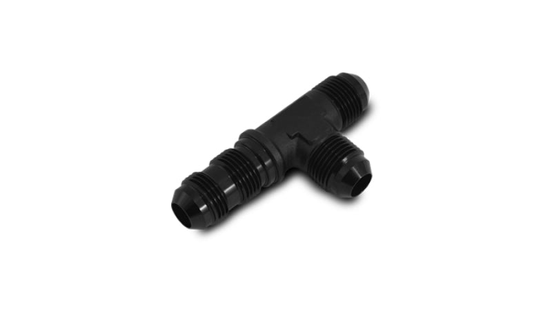 Vibrant -4AN Bulkhead Adapter Tee on Run Fittings - Anodized Black Only Vibrant VIB10625