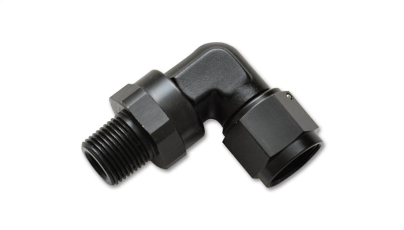 Vibrant -4AN to 1/8in NPT Female Swivel 90 Degree Adapter Fitting - Black Ops Auto Works