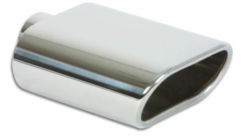 Vibrant 5.5in x 3in Oval SS Exhaust Tip (Single Wall Angle Cut Rolled Edge) - Black Ops Auto Works