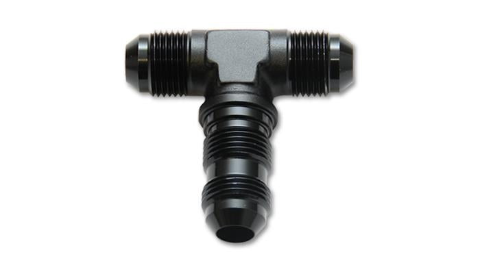 Vibrant -6AN Bulkhead Adapter Tee Fitting - Anodized Black Only Vibrant VIB10618