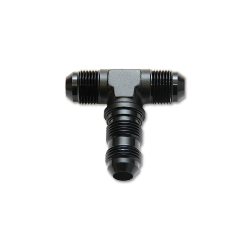 Vibrant -6AN Bulkhead Adapter Tee Fitting - Anodized Black Only Vibrant VIB10618