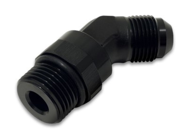 Vibrant -6AN Male Flare to Male -8AN ORB Swivel 45 Degree Adapter Fitting - Anodized Black - Black Ops Auto Works