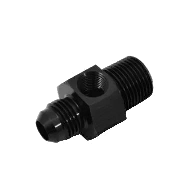 Vibrant -8AN Male to 3/8in NPT Male Union Adapter Fitting w/ 1/8in NPT Port Vibrant VIB16498