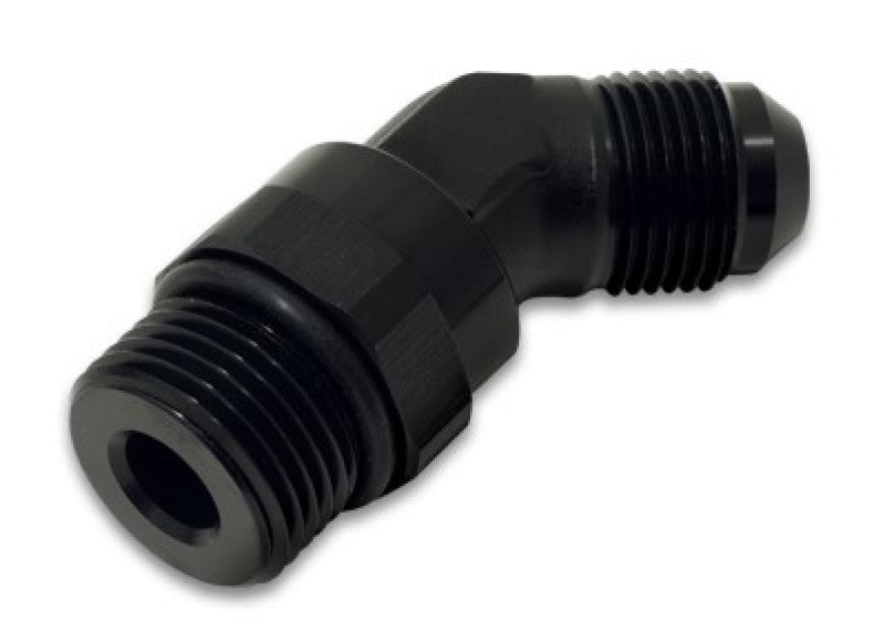 Vibrant -8AN Male to Male -6AN Straight Cut 45 Degree Adapter Fitting - Anodized Black - Black Ops Auto Works