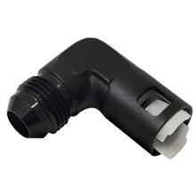 Load image into Gallery viewer, Vibrant 90 Degree Aluminum AN to Female Quick Connect -6AN - 0.3125in Hose Size - Black Ops Auto Works