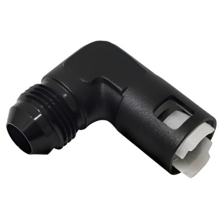 Vibrant 90 Degree Aluminum AN to Female Quick Connect -6AN - 0.375in Hose Size - Black Ops Auto Works