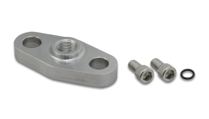 Vibrant Alum Turbo Oil Inlet Flange w/ -4AN Male for Garrett GT4708/4718/5008/5018/5518/5533/5541 - Black Ops Auto Works