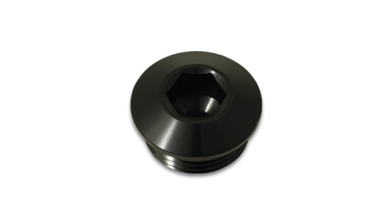 Vibrant Aluminum -12AN ORB Slimline Port Plug w/O-Ring - Anodized Black - Black Ops Auto Works