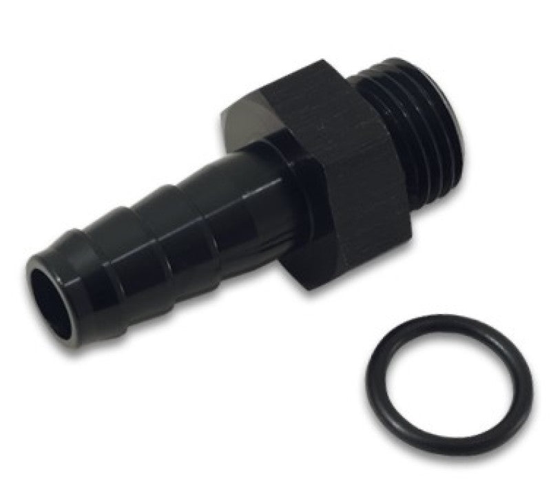 Vibrant Aluminum Male -6AN ORB to 1/8in Barb w/O-Ring - Anodized Black - Black Ops Auto Works