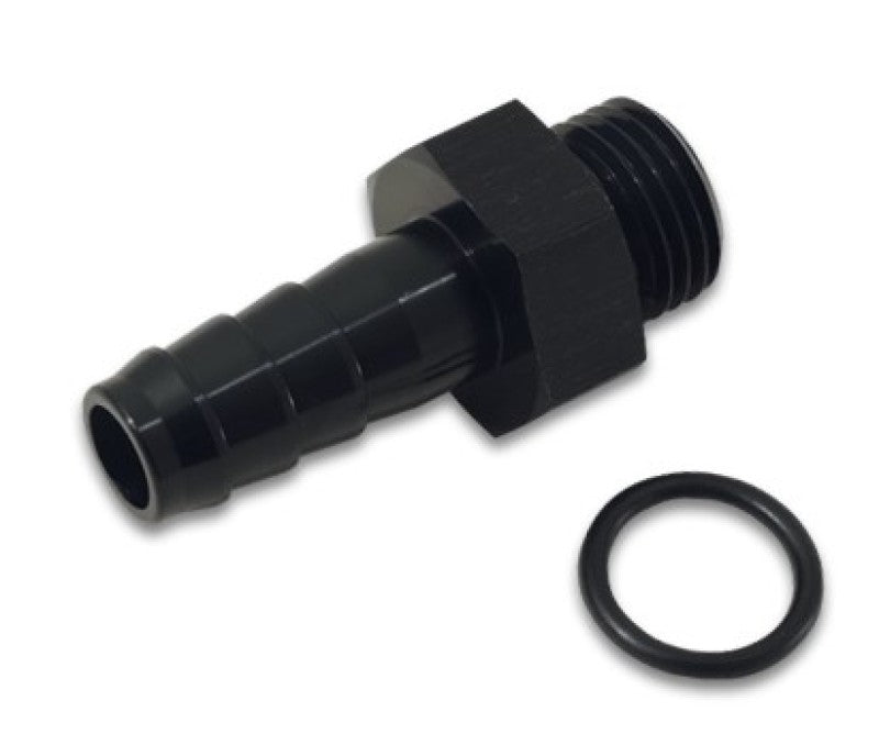 Vibrant Aluminum Male -8AN ORB to 1/2in Barb w/O-Ring - Anodized Black - Black Ops Auto Works