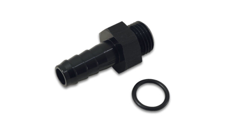 Vibrant Aluminum Male -8AN ORB to 3/8in Barb w/O-Ring - Anodized Black - Black Ops Auto Works