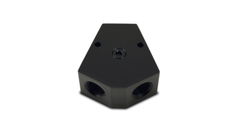Vibrant Billet Aluminum Y-Block Fitting with 1/8in NPT Port - 1/2in NPT x 3/8in NPT x 3/8in NPT Vibrant VIB10821