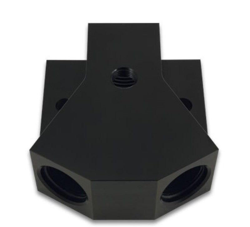 Vibrant Billet Aluminum Y-Block Fitting with 1/8in NPT Port -8AN x Dual -8AN ORB - Black Ops Auto Works