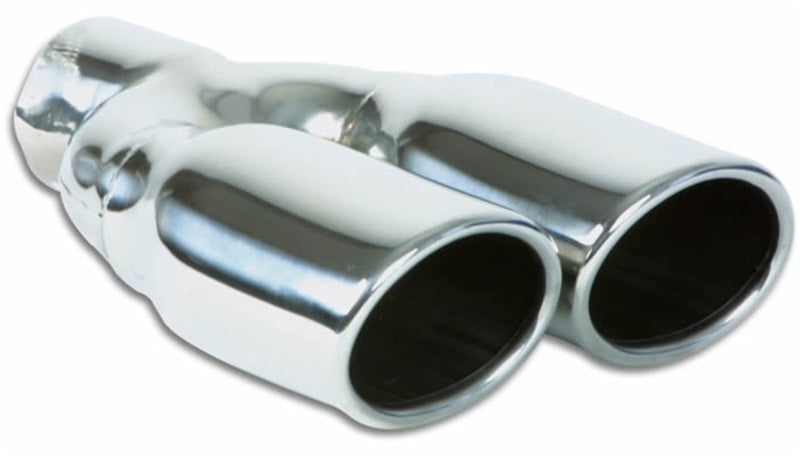 Vibrant Dual 3.25in x 2.75in Oval SS Exhaust Tip (Single Wall Angle Cut Rolled Edge) - Black Ops Auto Works