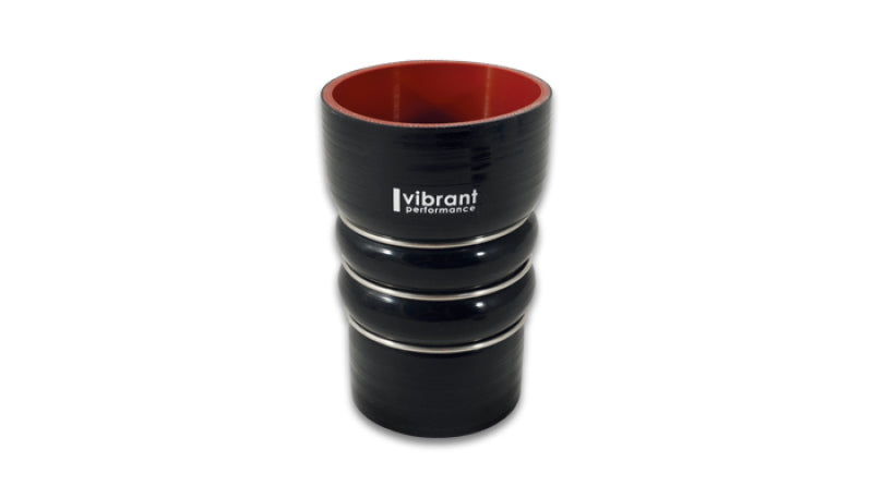 Vibrant Silicone Coupling 4 Ply Aramid CAC Transition Hose 3.25in x 3in Inlet/Outlet - Black - Black Ops Auto Works