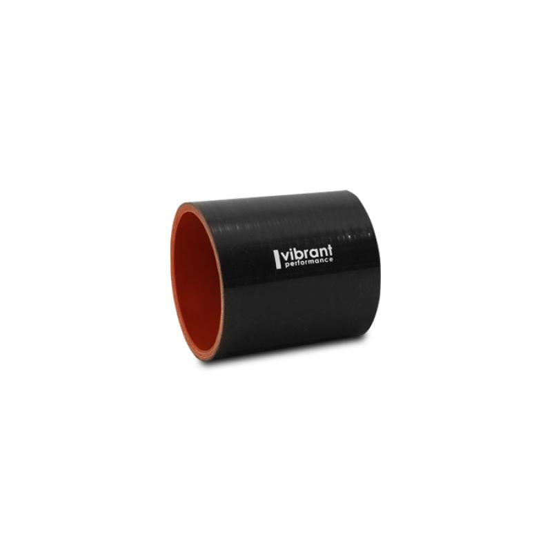 Vibrant Silicone Straight Hose Coupler 3.125in ID x 3.00in Long - Gloss Black Vibrant VIB19816