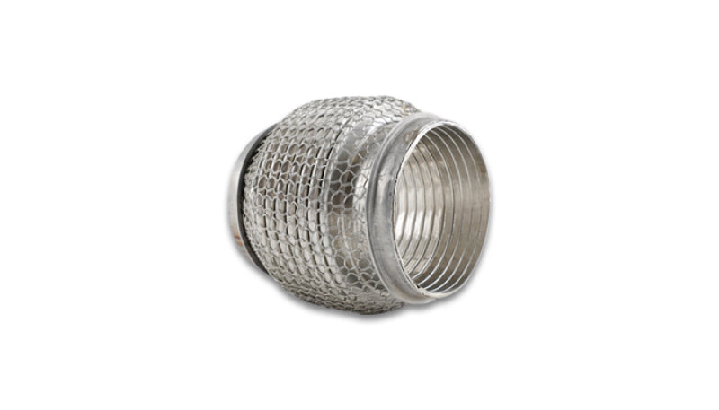 Vibrant SS Flex Coupling with Interlock Liner and Mesh Braid 3in inlet/outlet x 4in long - Black Ops Auto Works