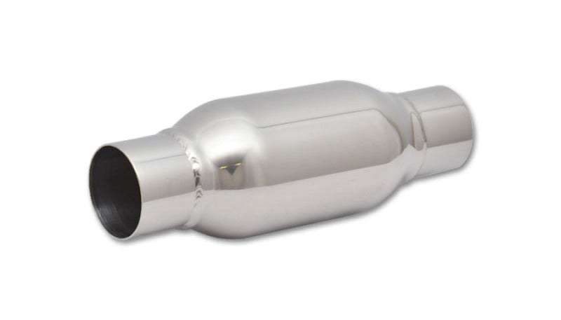 Vibrant SS Resonator (Standard Design) 2.5in inlet/outlet x 12in long - Black Ops Auto Works