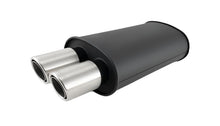 Load image into Gallery viewer, VIB12311-Vibrant STREETPOWER Blk Oval Muffler w/Dual Center Tip 3in Inlet ID 3in Tip OD 9in x 5in x 15in-Muffler-Vibrant