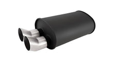 Load image into Gallery viewer, VIB12335-Vibrant Streetpower Flat Blk Muffler 9.5x6.75x15in Body 2.5in Inlet ID 3in Tip OD w/Dual DTM Tips-Muffler-Vibrant
