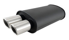 Load image into Gallery viewer, Vibrant Streetpower Flat Blk Muffler 2.5in Inlet 3in Dual Tip 12310