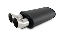Load image into Gallery viewer, VIB12330-Vibrant Streetpower Flat Blk Muffler 9x5x15in Body 2.5in Inlet ID 3in Tip OD w/Dual DTM Tips-Muffler-Vibrant
