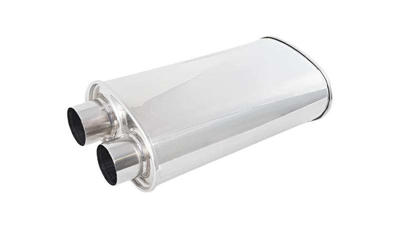 VIB1159-Vibrant Streetpower Oval Muffler 2.50in Inlet/Outlet (Same side)-Muffler-Vibrant