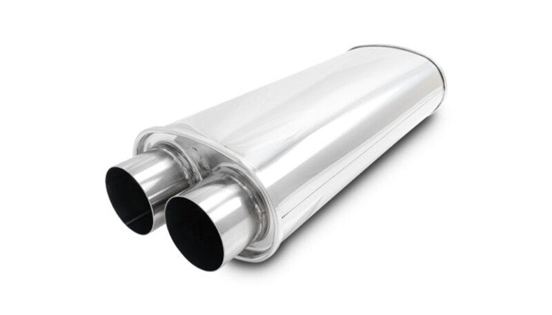VIB10539-Vibrant Streetpower Oval Muffler 3.0in Dual Inlet/Outlet 18in Body Length-Muffler-Vibrant