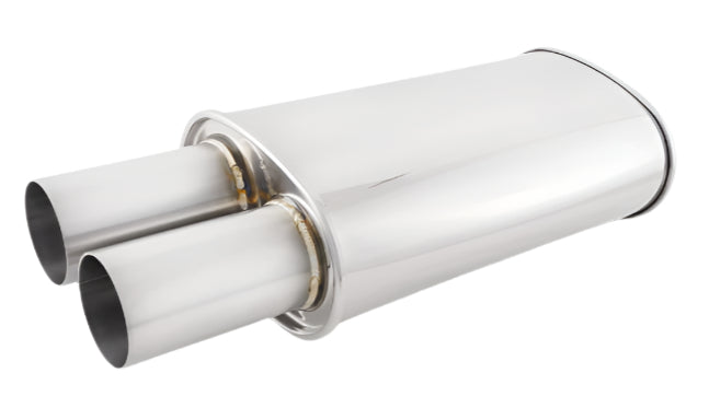 Vibrant Streetpower Oval Muffler w/3.00in Round Straight Cut Tip (2.50in Inlet)