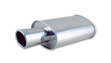 Load image into Gallery viewer, Vibrant StreetPower Oval Muffler with 4in Round Tip Angle Cut Rolled Edge - 2.5in inlet I.D. - Black Ops Auto Works