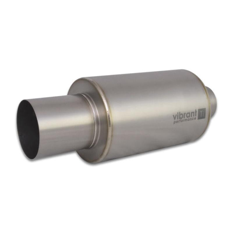 Vibrant Titanium Muffler w/Straight Cut Natural Tip 2.5in. Inlet / 2.5in. Outlet Vibrant VIB17561