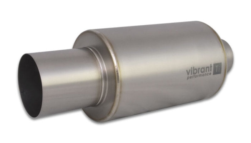 Vibrant Titanium Muffler w/Straight Cut Natural Tip 3in. Inlet / 3in. Outlet - Black Ops Auto Works
