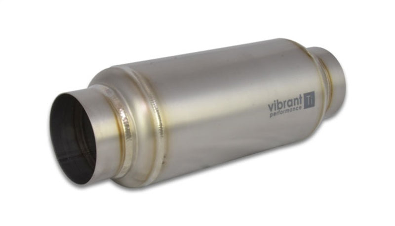 Vibrant Titanium Resonator 2.5in. Inlet / 2.5in. Outlet x 12in. Long - Black Ops Auto Works