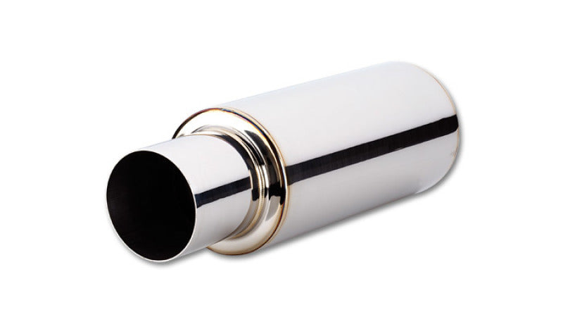 Vibrant TPV Round Muffler (23in Long) with 4in Round Tip Straight Cut - 2.5in inlet I.D. - Black Ops Auto Works