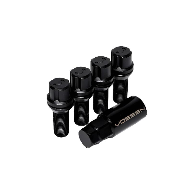 Vossen Vossen 30mm Lock Bolt - 14x1.25 - 17mm Hex - Cone Seat - Black (Set of 4)
