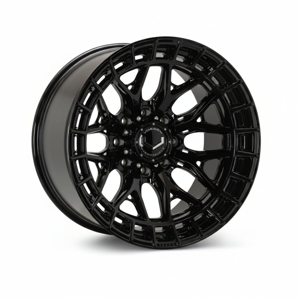 Vossen HFX-1 20x10 Gloss Black wheel with 8x180 bolt pattern, image 1