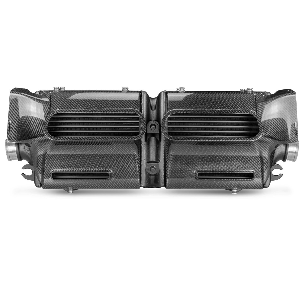 Wagner Tuning carbon fiber air guide ducts included with 992 Turbo intercooler kit