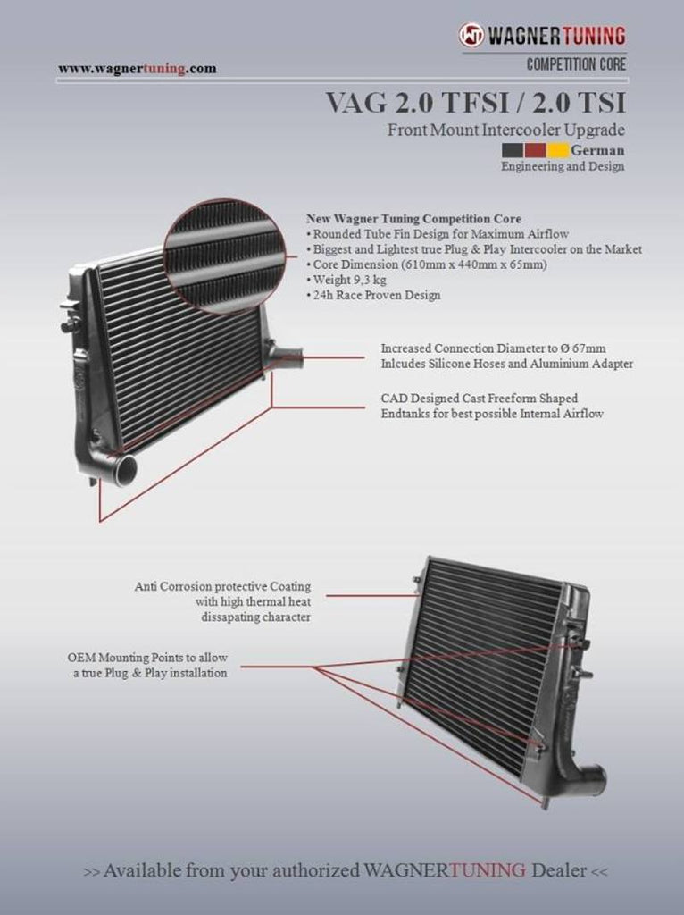 Wagner Tuning VAG 2.0L TFSI/TSI Competition Intercooler Kit - Black Ops Auto Works