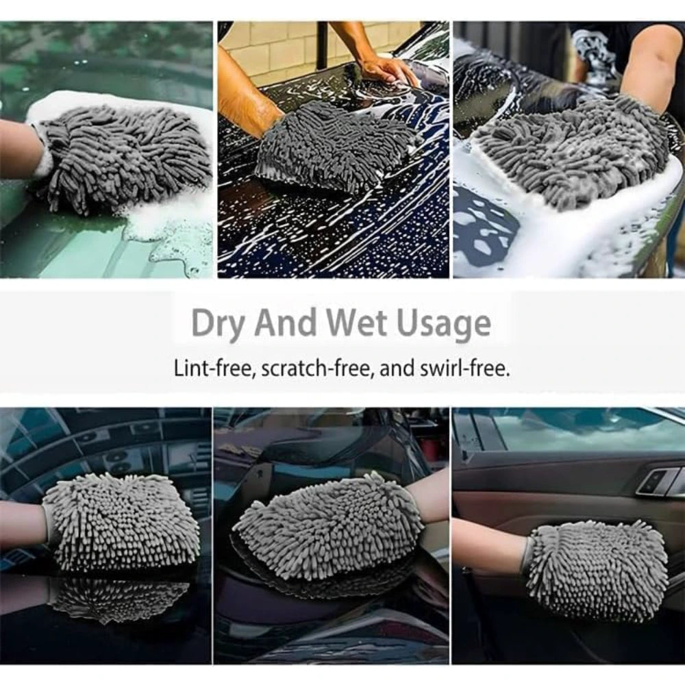 WASH & WHIPS WASH & WHIPS Car Wash Kit - 3-Gallon Bucket with Particle Interceptor Trap, Shampoo, Chenille Mitt & Microfiber Soft Towel, 5pcs