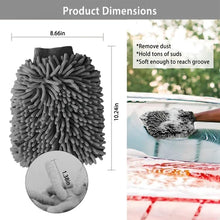 Load image into Gallery viewer, WASH &amp; WHIPS Chenille Premium Scratch-Free Microfiber Lint-Free Blue Wash Mitt 8" x 10"in &amp; Black Pitstop Particle Interceptor