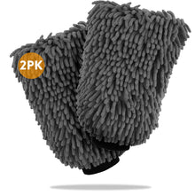 Load image into Gallery viewer, WASH &amp; WHIPS Microfiber Chenille Car Cleaning Mitt - 2pk