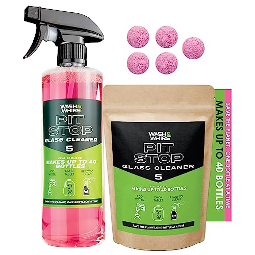 WASH & WHIPS Pit Stop Glass Cleaner / All Surface Cleaner Refill Tablets (Makes 5 Gallons)