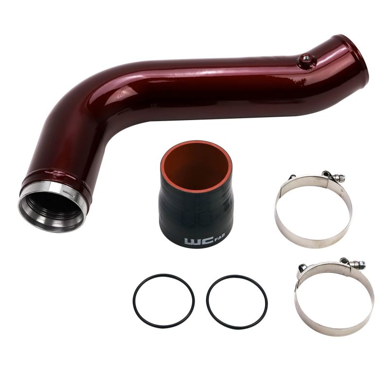 Wehrli 17-19 Chevrolet 6.6L L5P Duramax Passenger Side 3.5in Intercooler Pipe - WCFab Red - Black Ops Auto Works