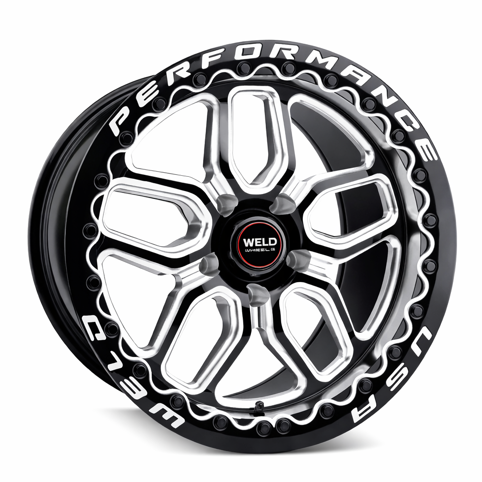Weld Racing Laguna Bead Lock 17x10 wheel full view Gloss Black MIL