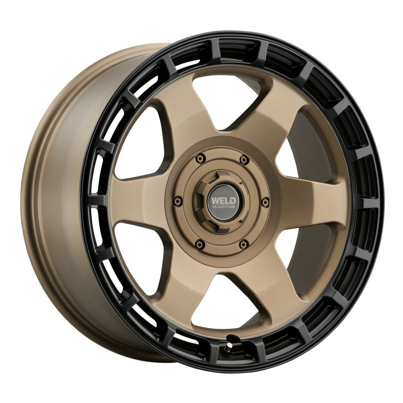 Weld Off-Road Ridge 17x9 Satin Bronze wheel with Black Ring and 5x114.3 5x127 bolt pattern