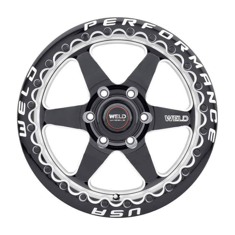 Weld S909 17x10 Ventura 6 Beadlock 6x135 ET42 BS7.25 Gloss BLK MIL DIA 87.1-Wheels - Cast-Weld-190300181476-
